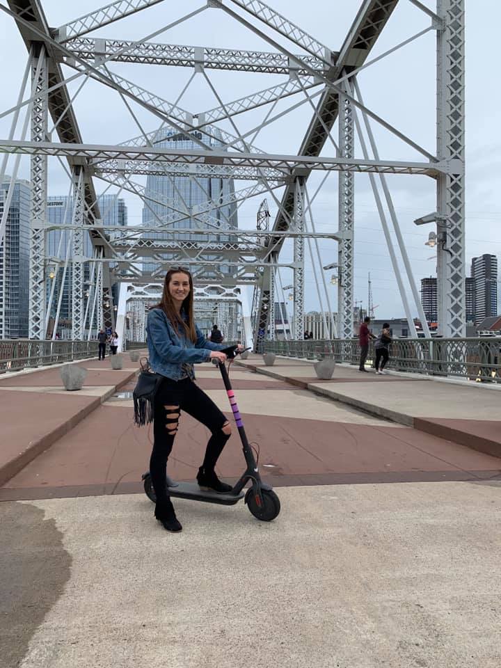 John Seigenthaler Pedestrian Bridge, pedestrian bridge, motor scooters