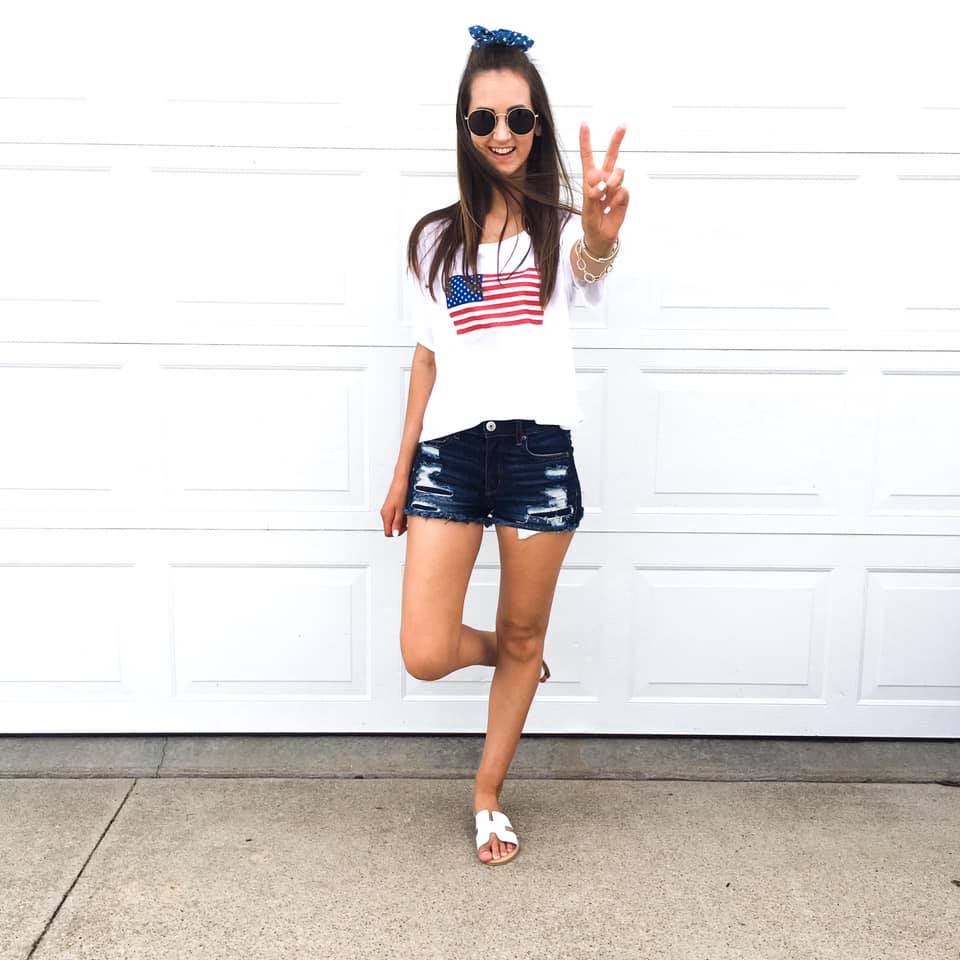 American flag shirt, red, white & blue, summer style
