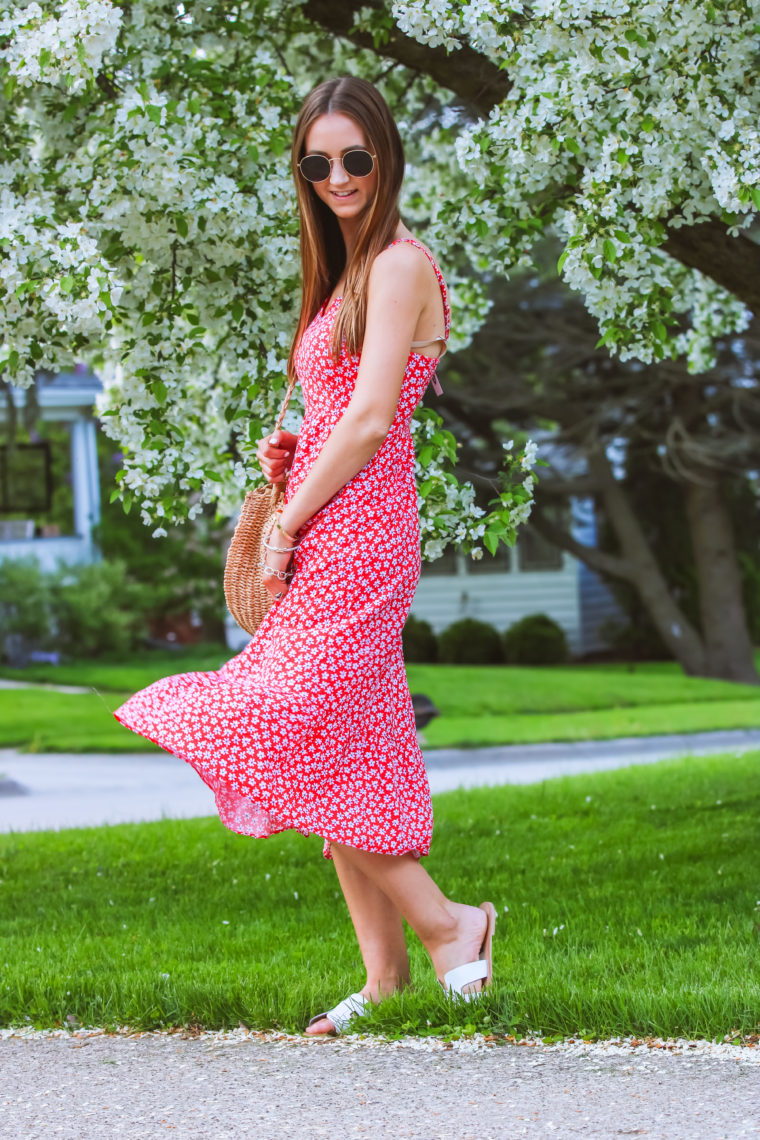 midi dress, floral dress, spring style