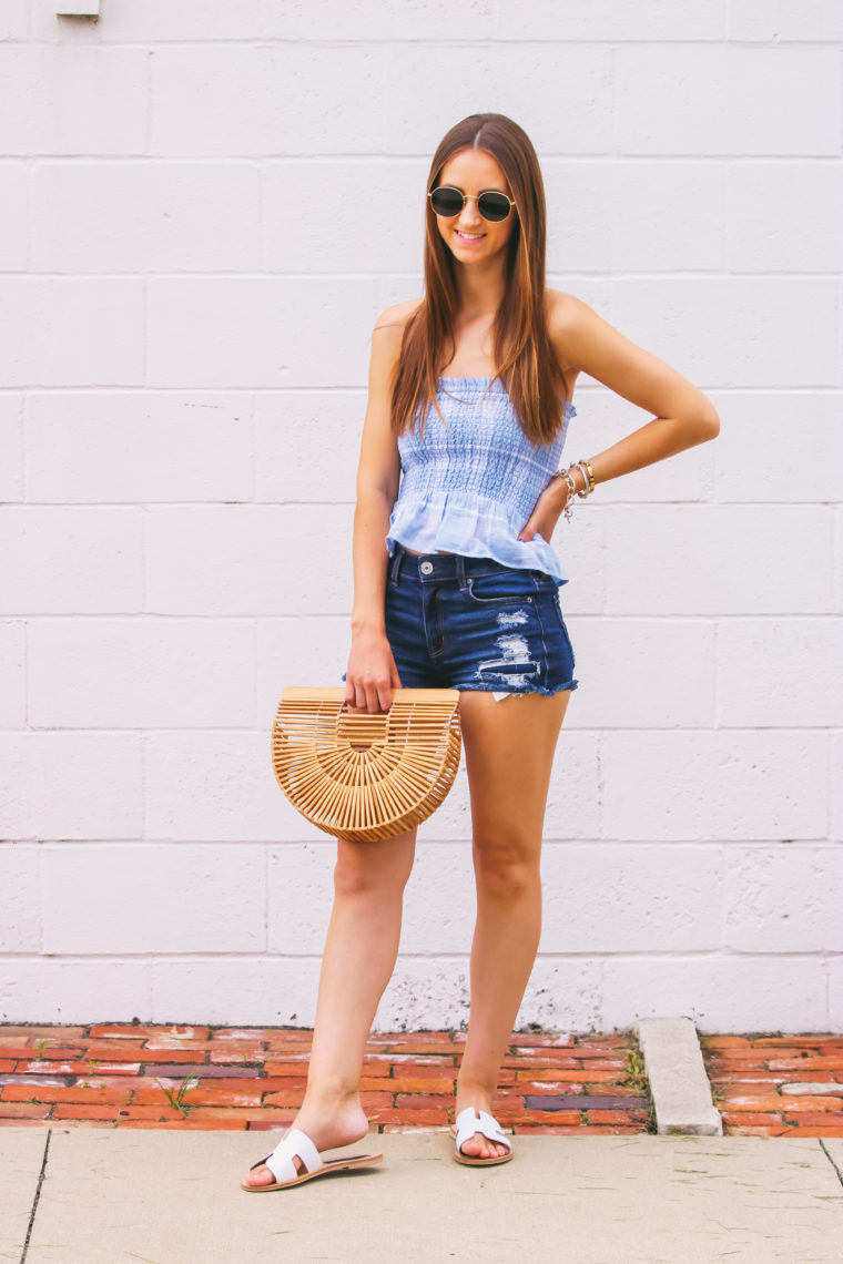 Blue Smocked Tube Top - For The Love Of Glitter