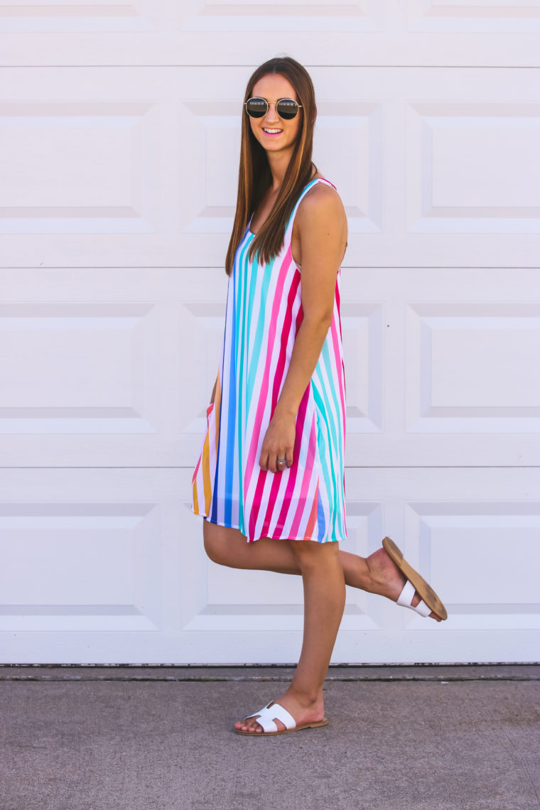 Rainbow Stripe Dress, striped dress, summer dress