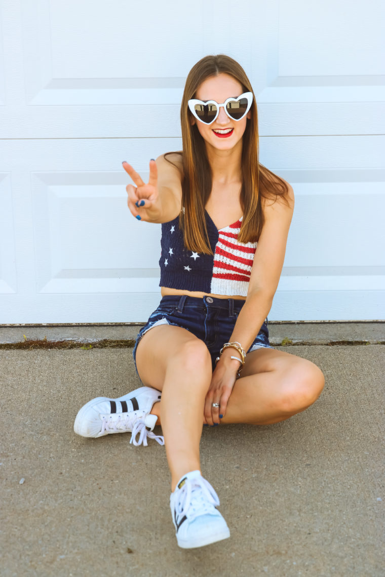 4th of July outfit, crochet crop top, summer style