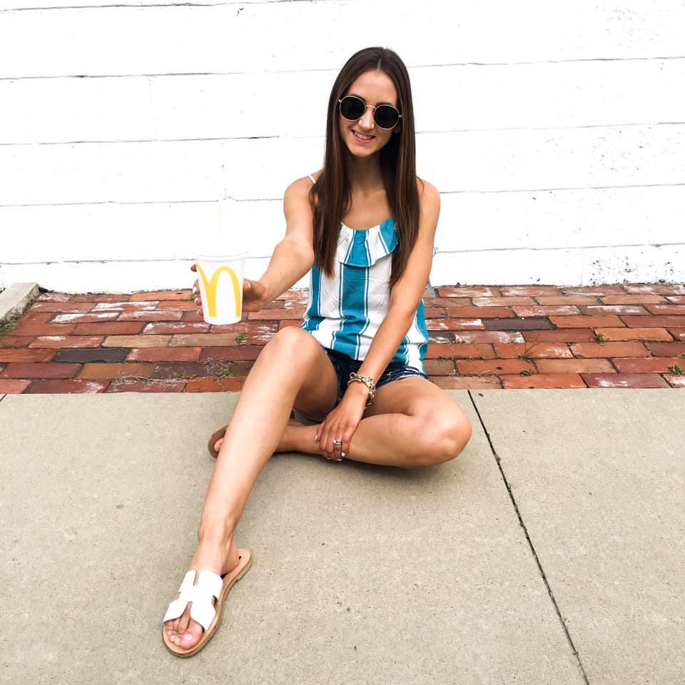 ruffle tank top, striped tank top, summer style