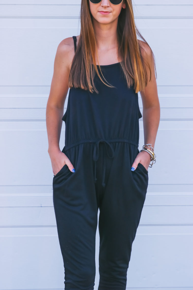 tie waist jumpsuit, travel style, comfy style