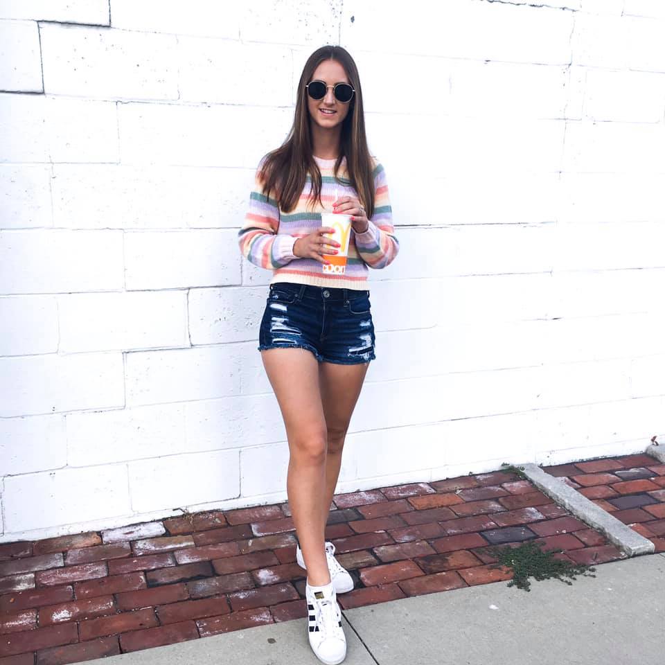 rainbow sweater, rainbow stripes, summer style