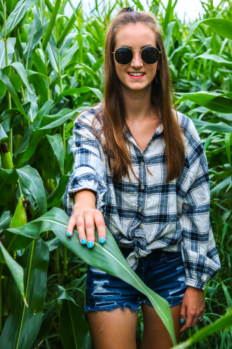 plaid long sleeve top, fall style