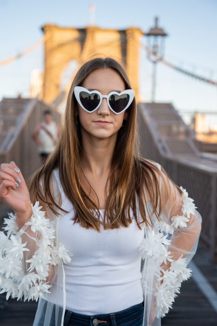 heart sunglasses, NYFW, street style