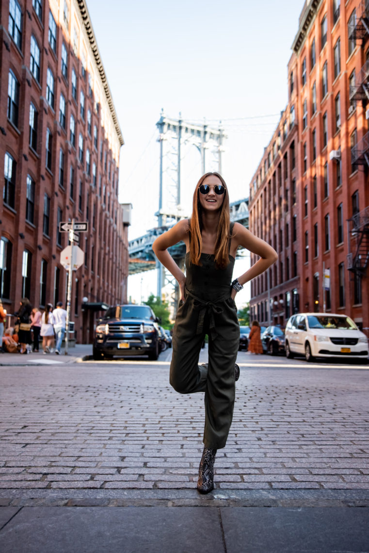 tie front jumpsuit, NYFW, Dumbo, New York