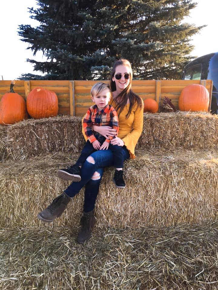 plaid top, fall style, mommy and me, pumpkins