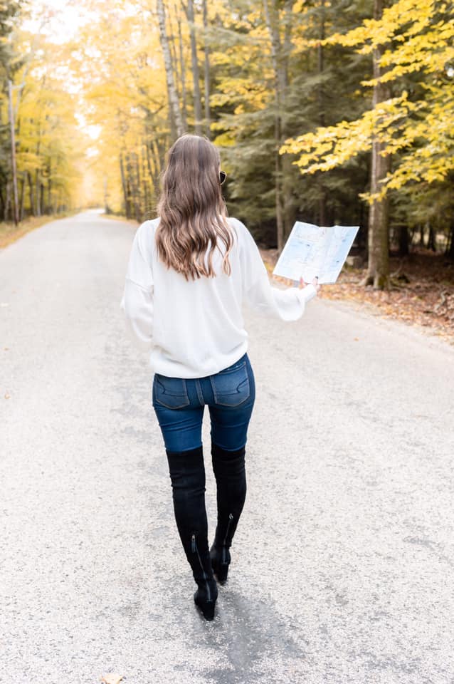 This white waffle knit top was perfect for this location! 