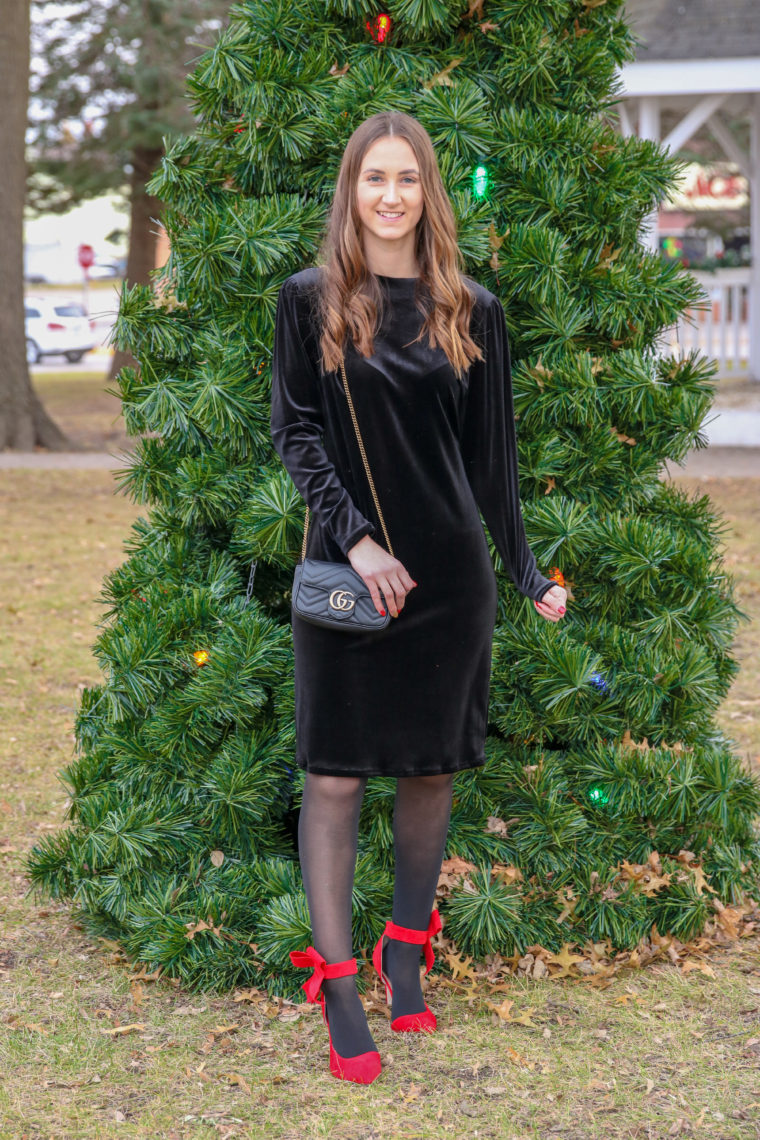 black velvet dress, holiday style, holiday dress