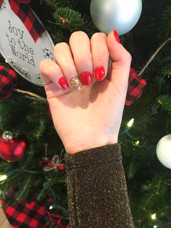 glitter nails, holiday nails