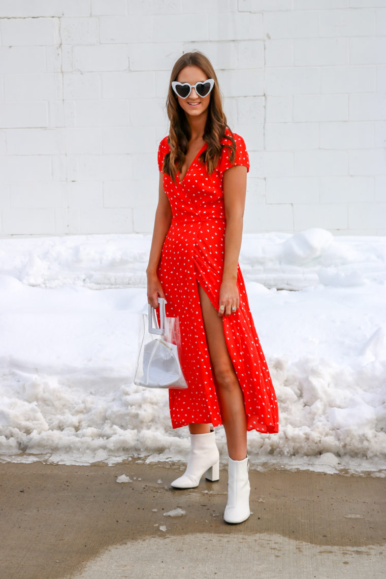 heart dress, Valentine's Day outfit, heart sunglasses