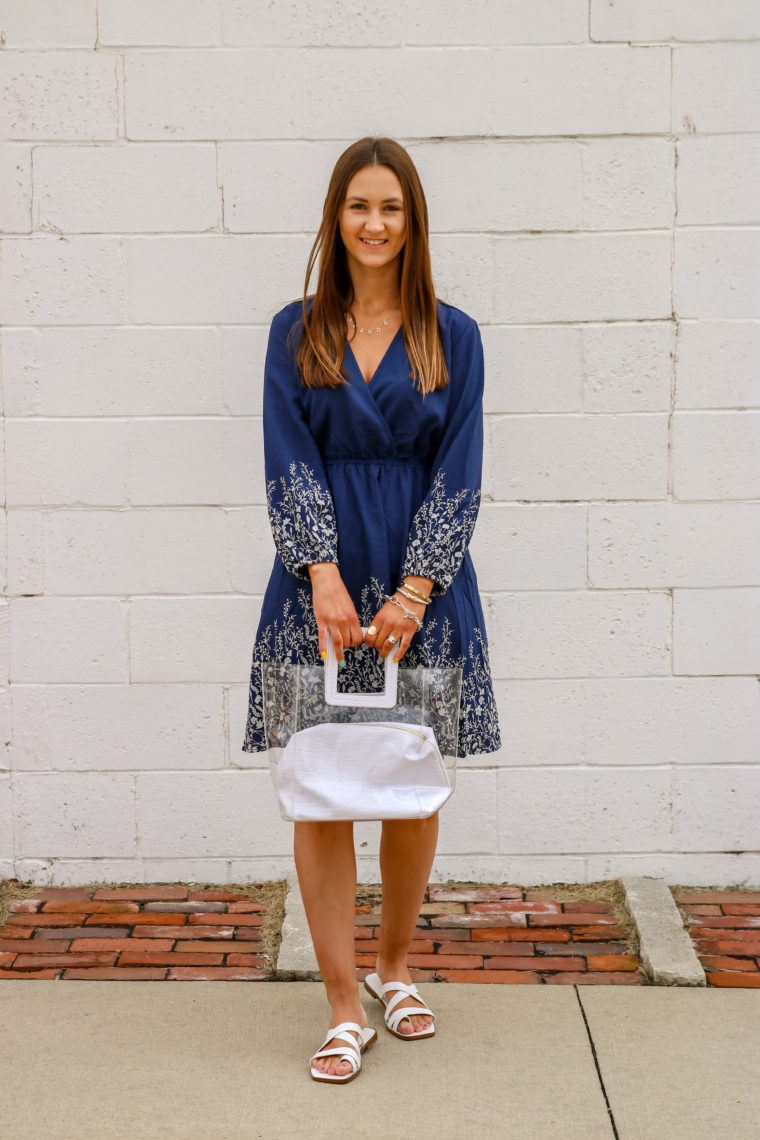 blue dress clear bag, spring style 