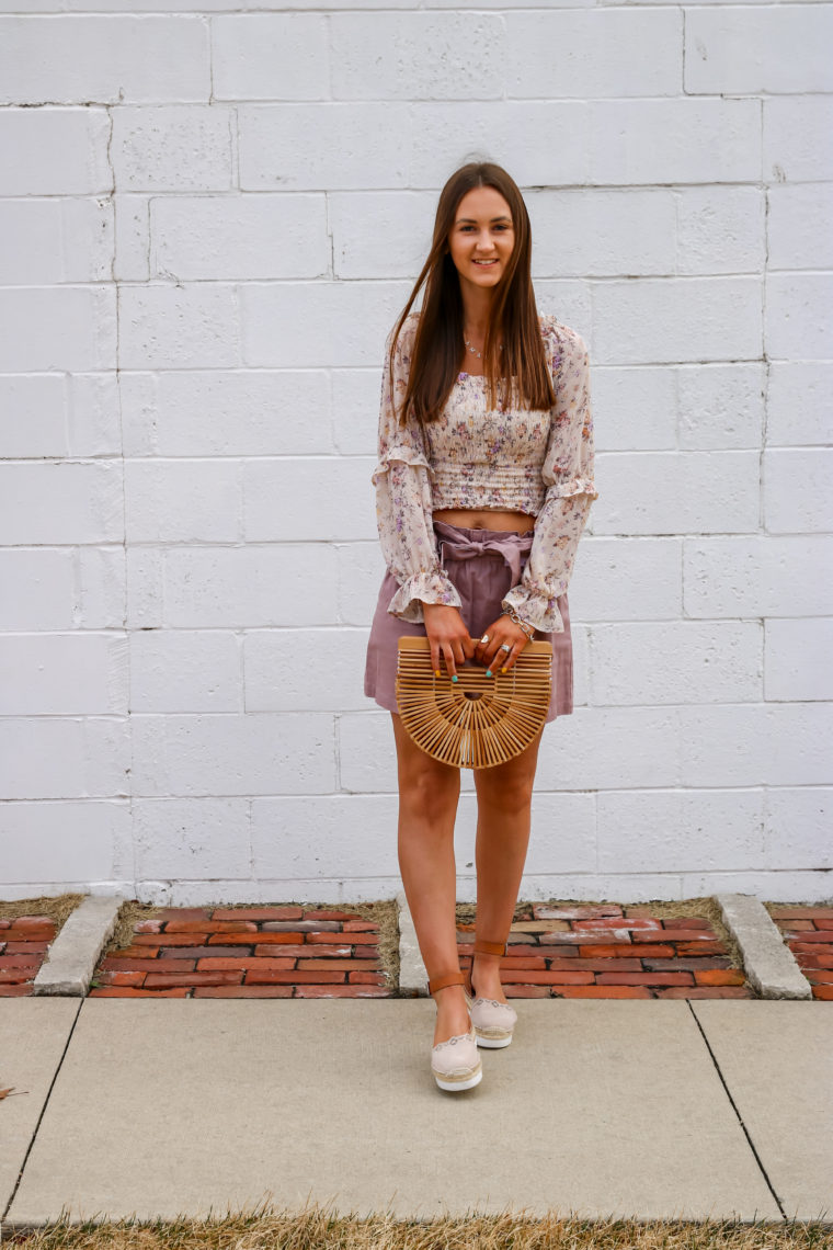 eyelet espadrilles, paperbag shorts, spring style 