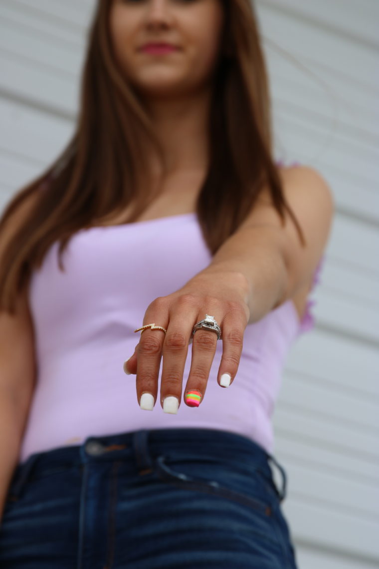 ring shot, lightning bolt ring, dainty ring