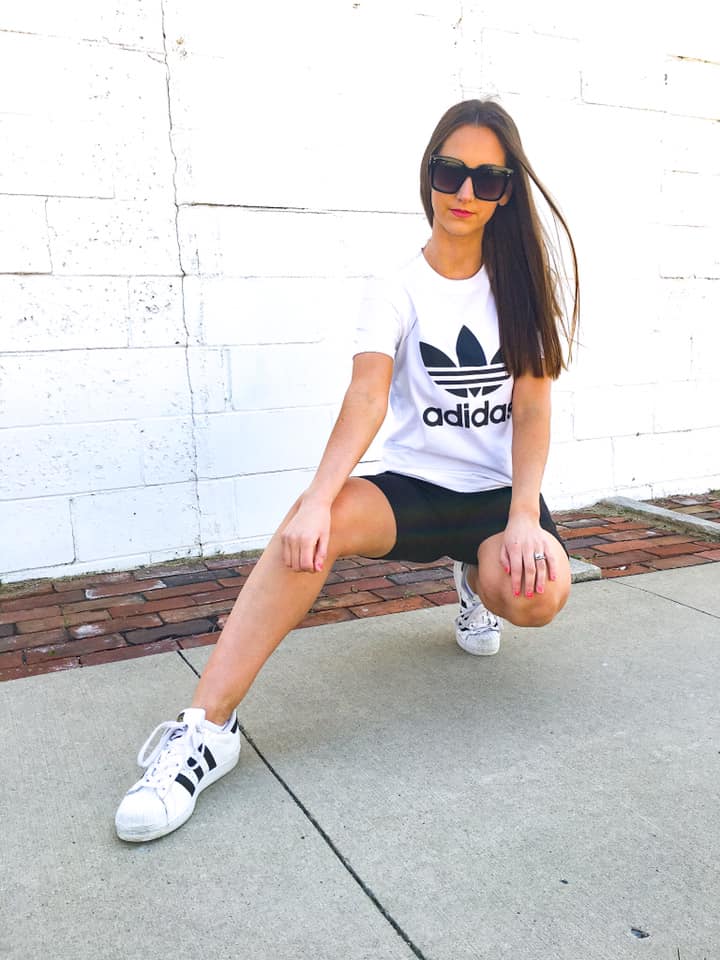 Adidas sneakers, Adidas shirt, athletic wear 