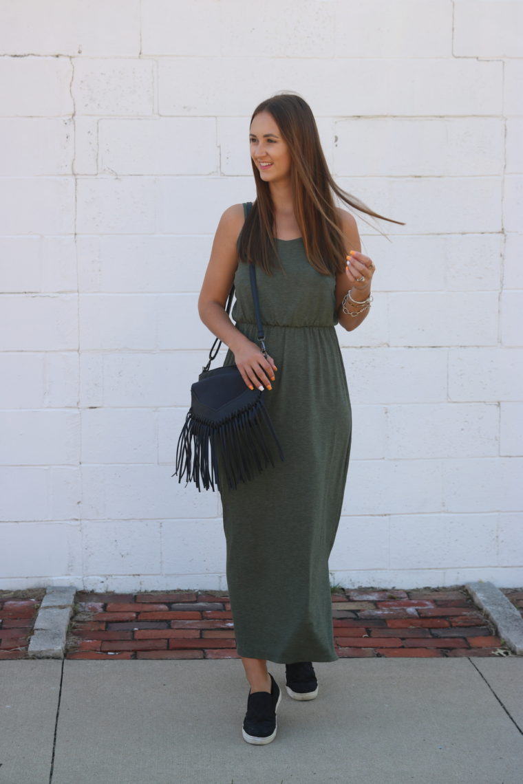 Olive Green Cami Maxi Dress - For The Love Of Glitter