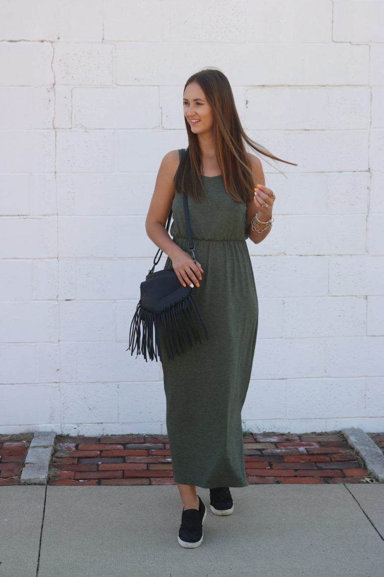 maxi dress, green dress, Old Navy dress