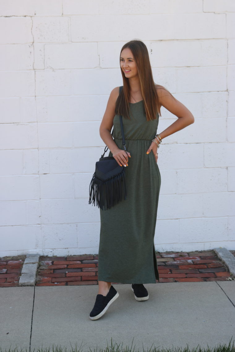 olive green dress, Old Navy dress