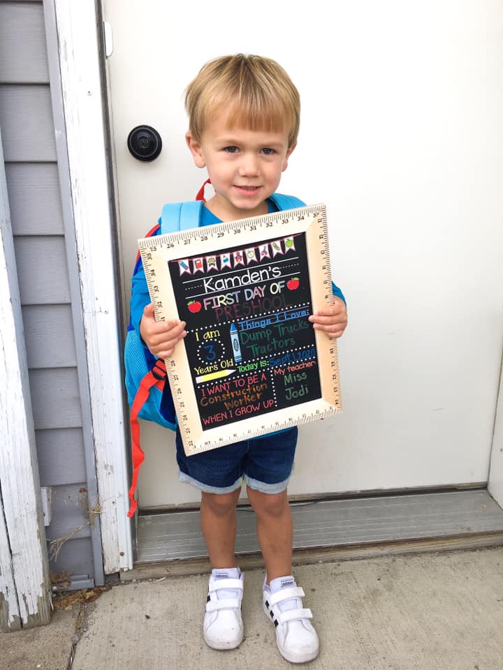 first day of Preschool, first day of school sign