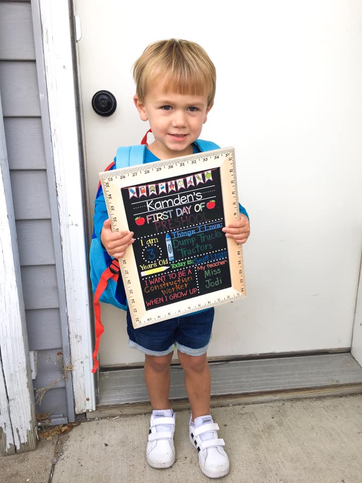 first day of Preschool, first day of school sign 