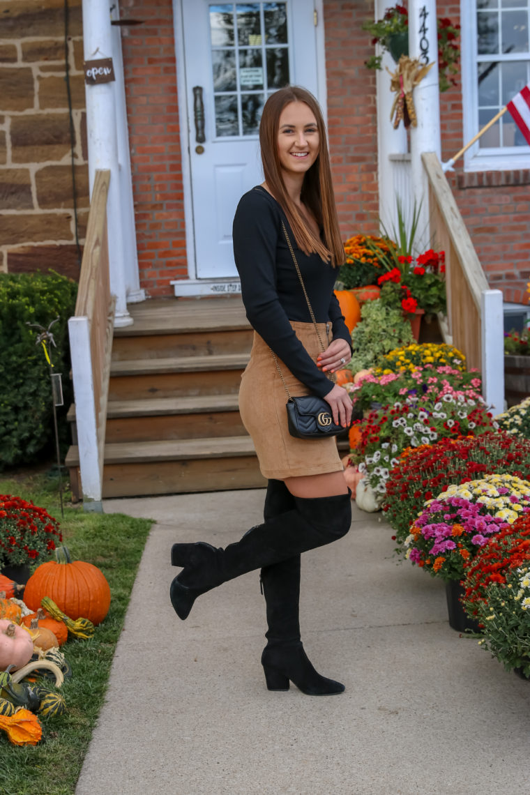 over the knee boots, fall outfit