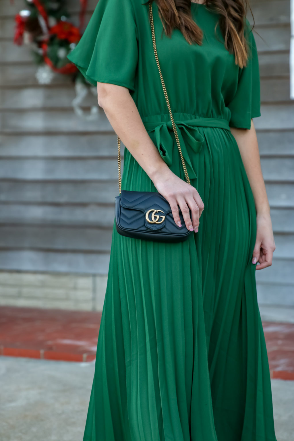 Forest Green Pleated Dress - For The Love Of Glitter