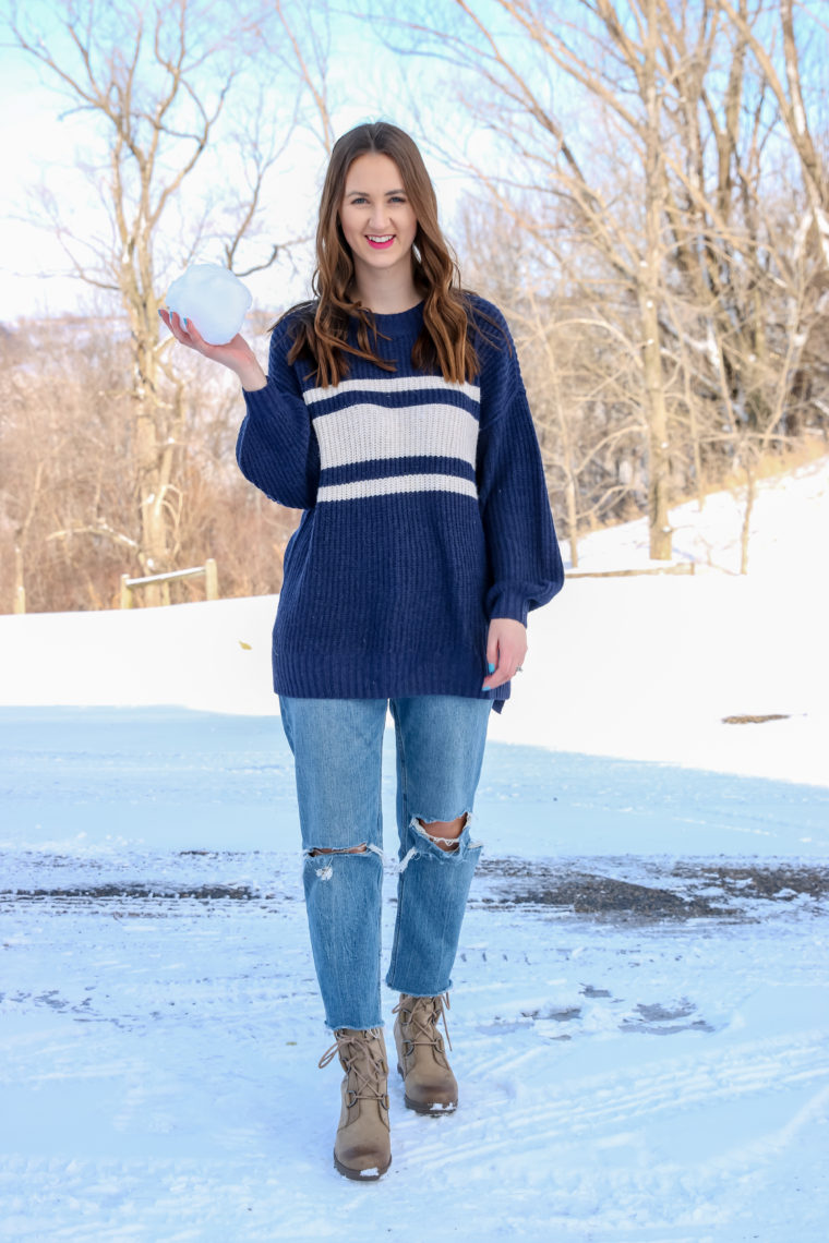 EMMA STRIPED CREW NECK SWEATER main image 1
