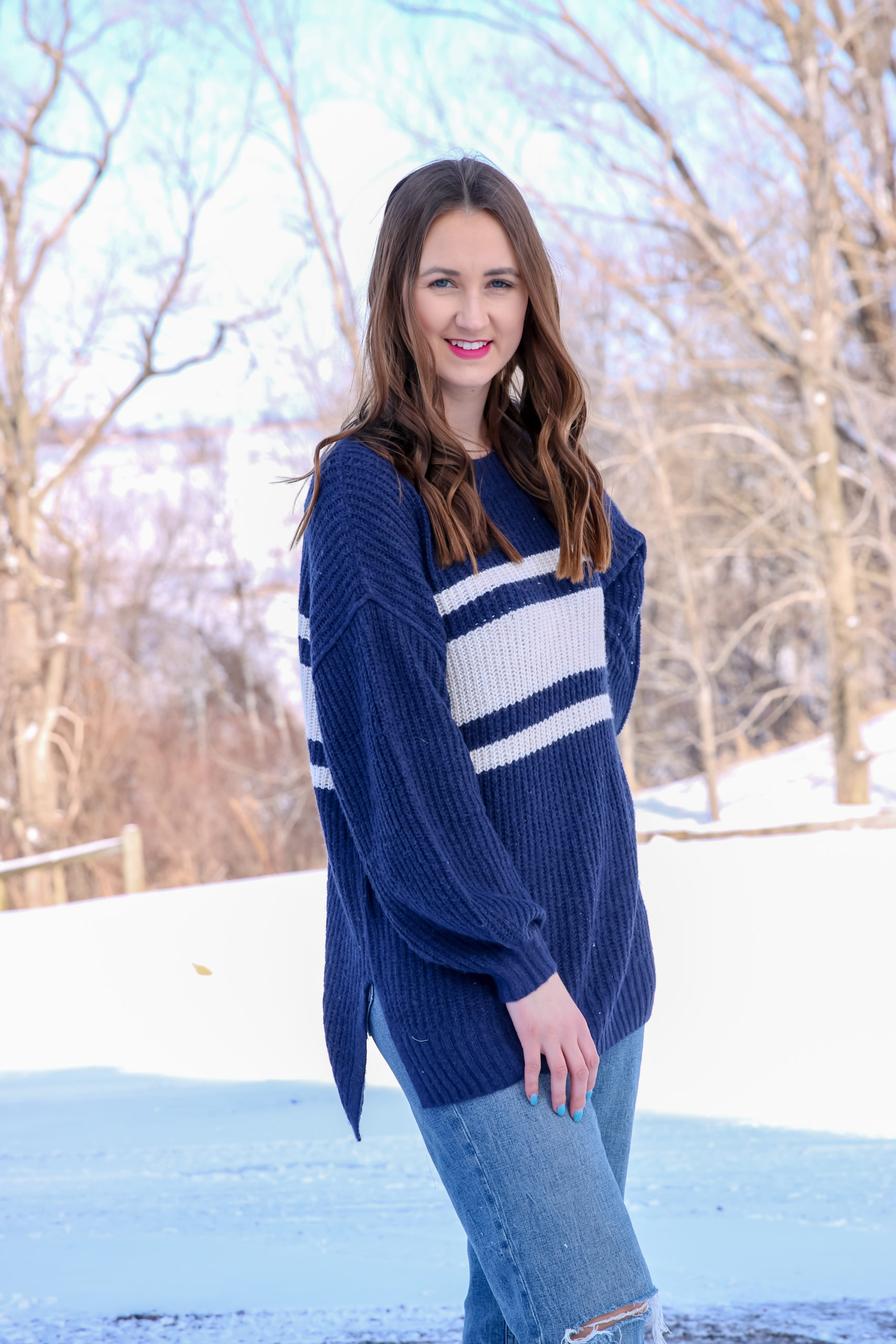 Nash Striped Crew Neck Sweater