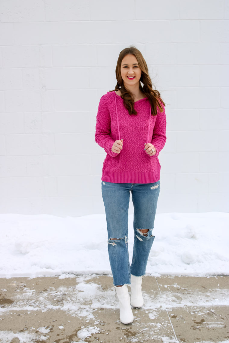 white booties, Valentine's Day style 