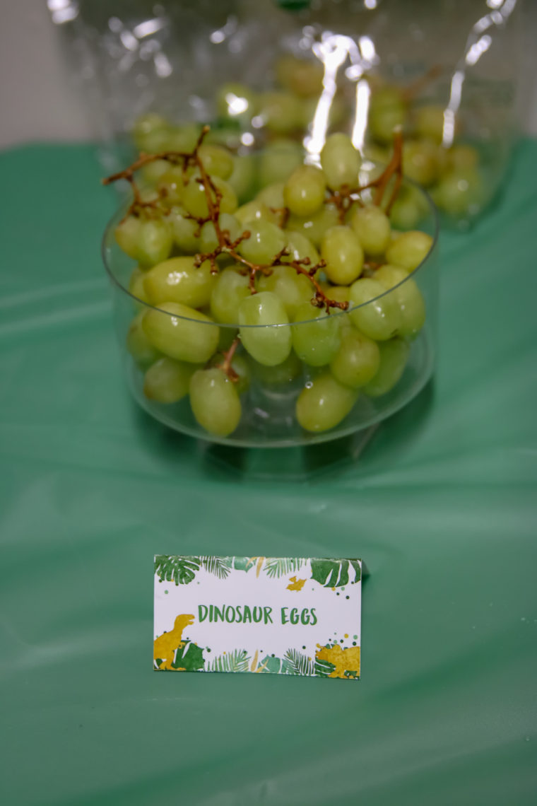 dinosaur eggs, green grapes