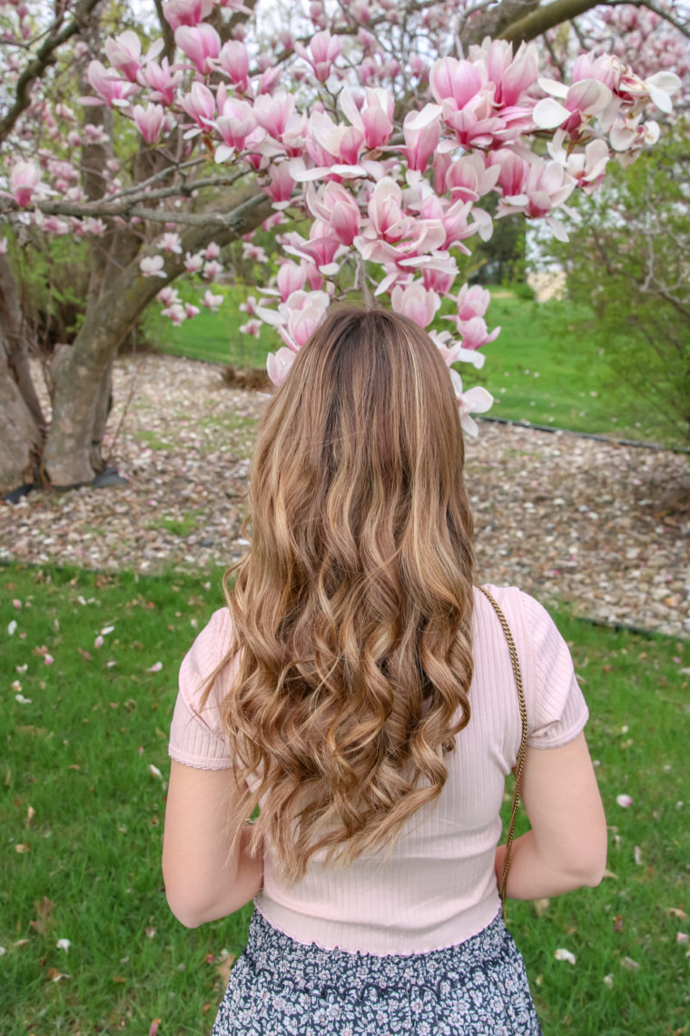 spring outfit, cherry blossom tree