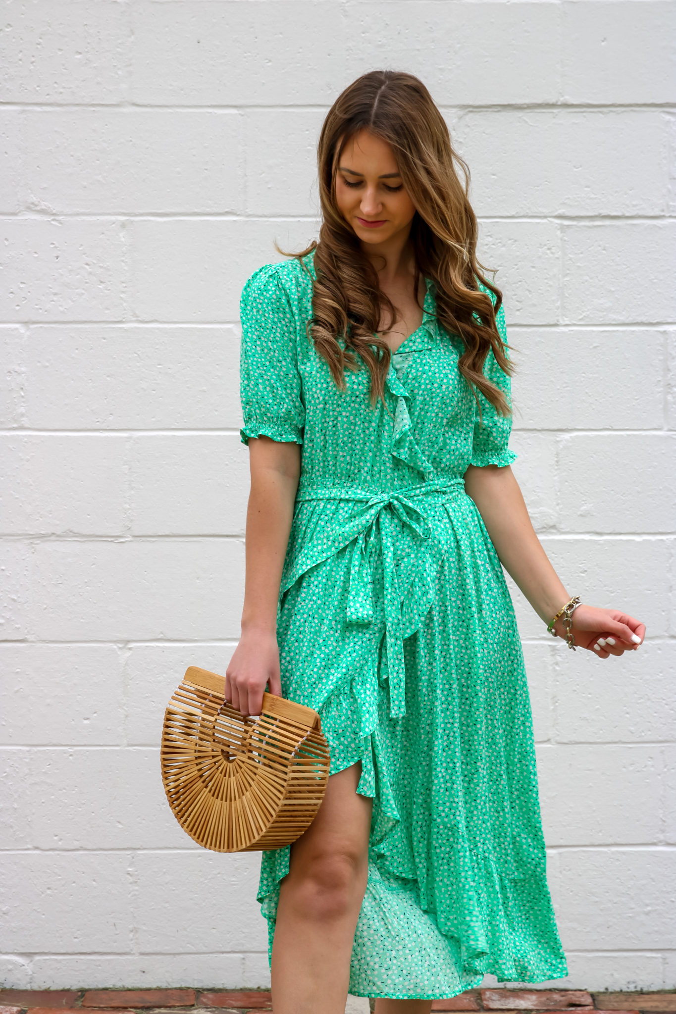 Amber Ruffle Midi Green main image 0