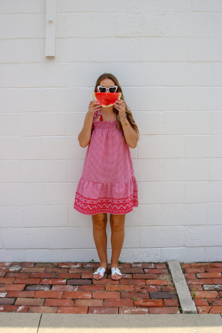 Old Navy dress, swing dress, 4th of July outfit