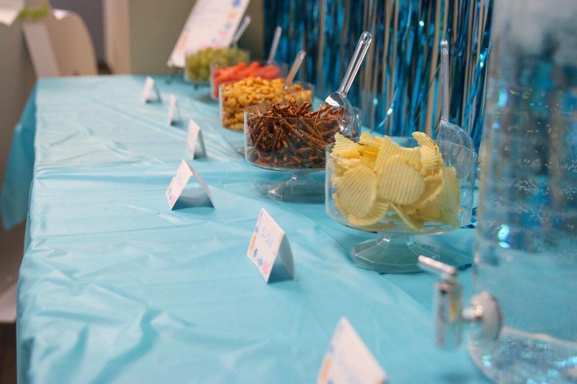 Photo of food at the birthday party. 