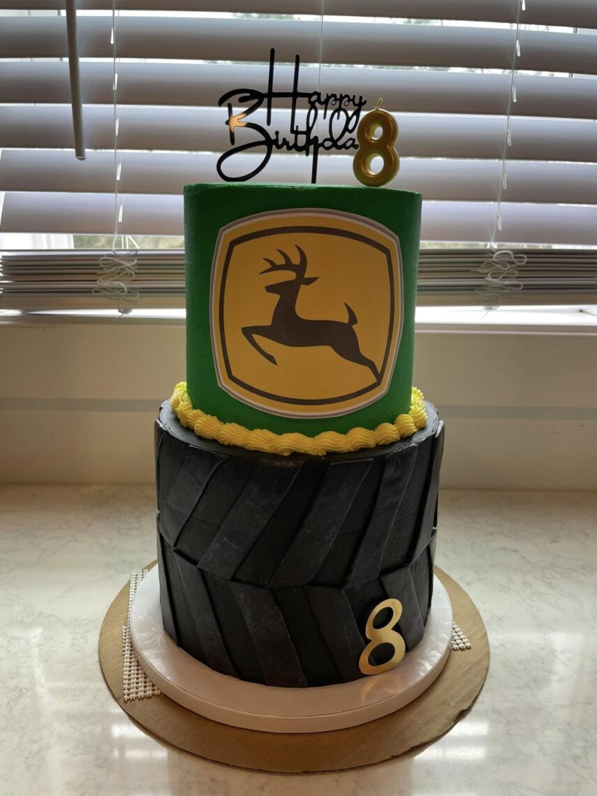 John Deere tractor birthday cake