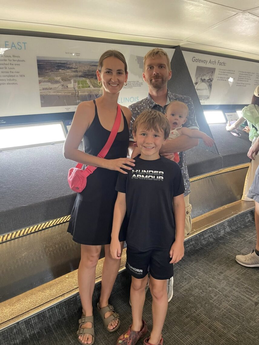 Family in the top of the St. Louis Gateway Arch