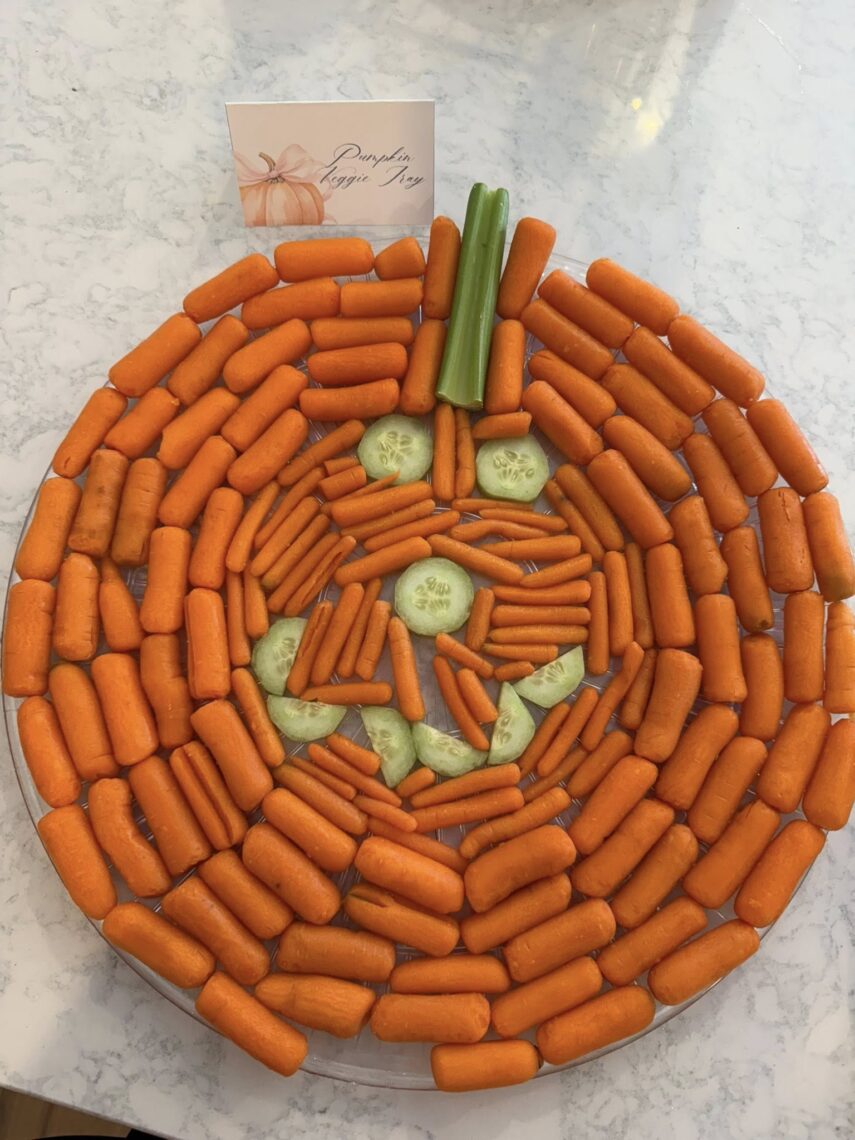 pumpkin shaped veggie tray