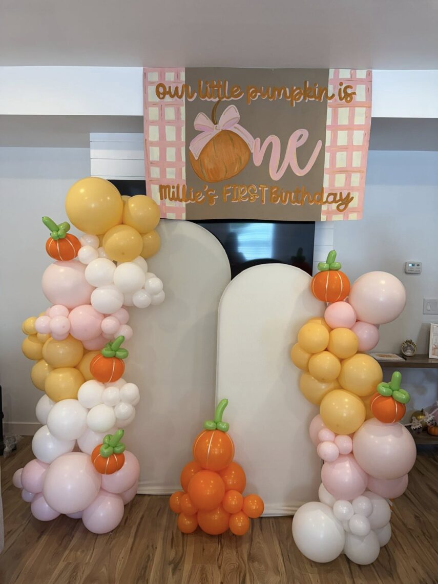 pumpkin balloon garland