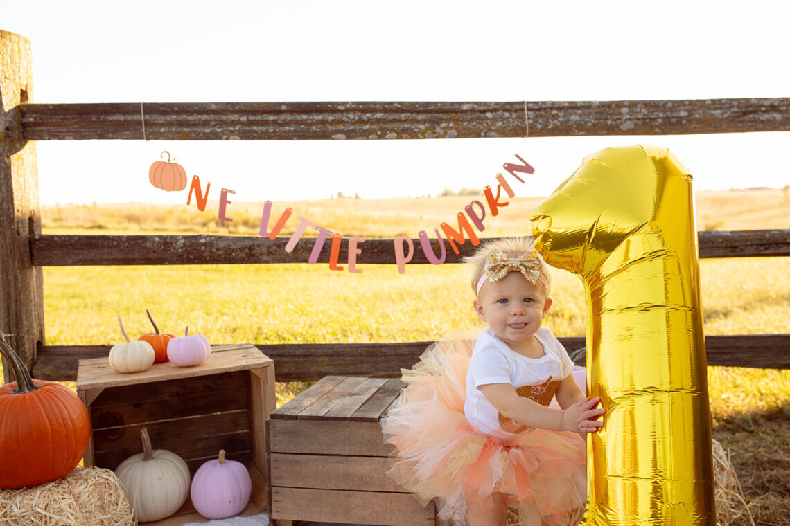 ONE little pumpkin birthday girl