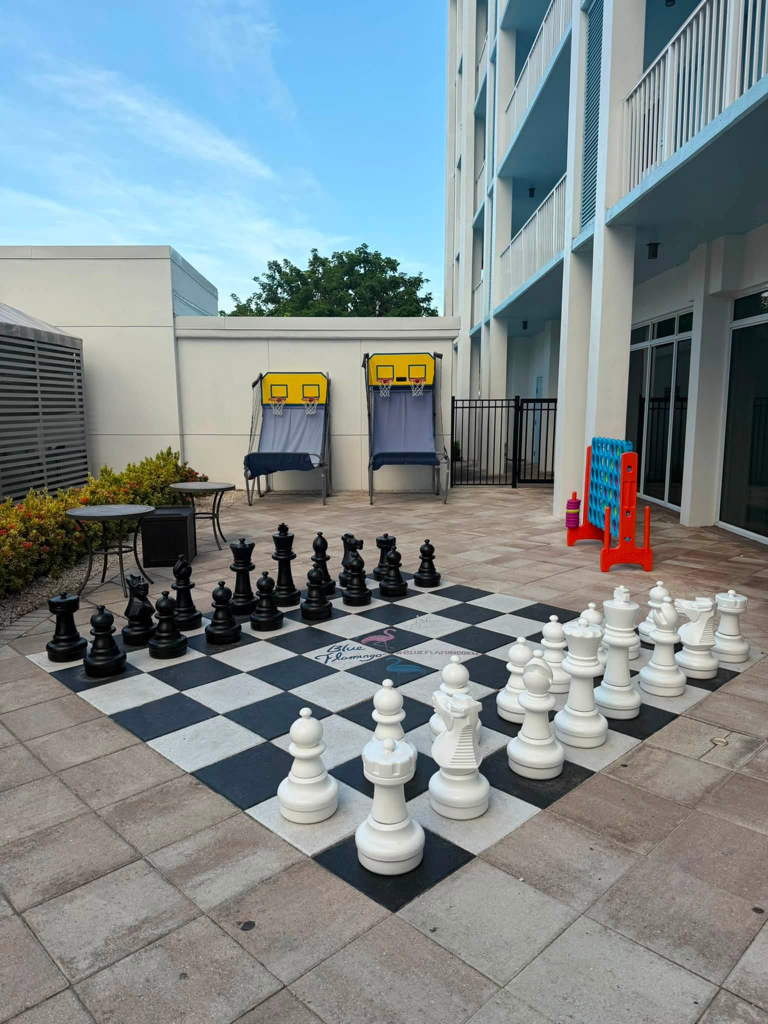outdoor chess, and connect four